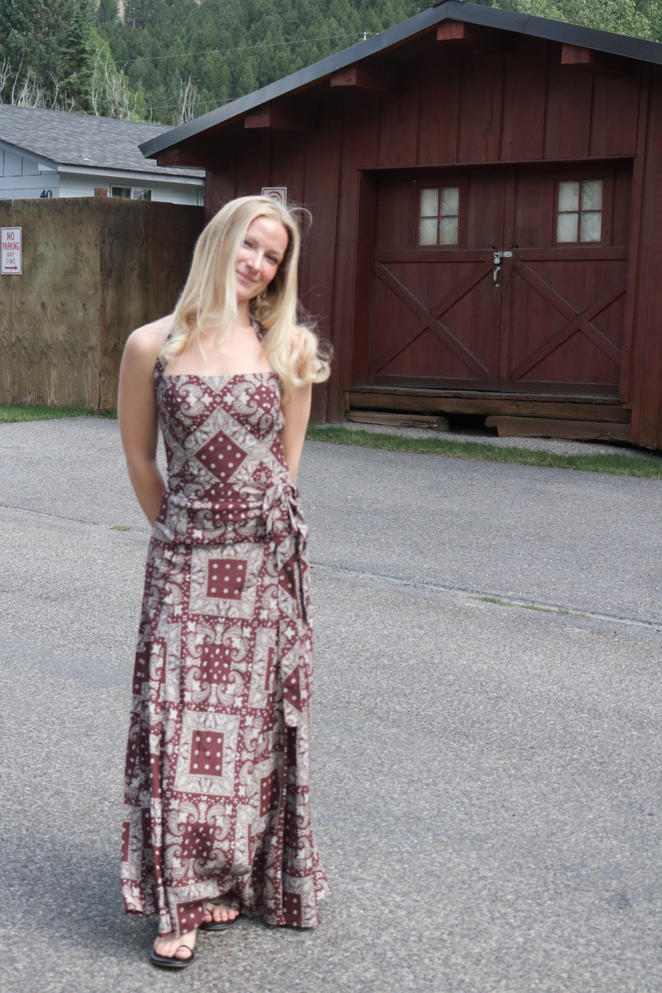 The Burgundy Bandana Wrap Skirt