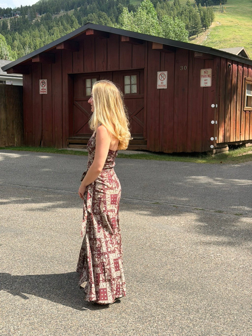 The Burgundy Bandana Wrap Skirt