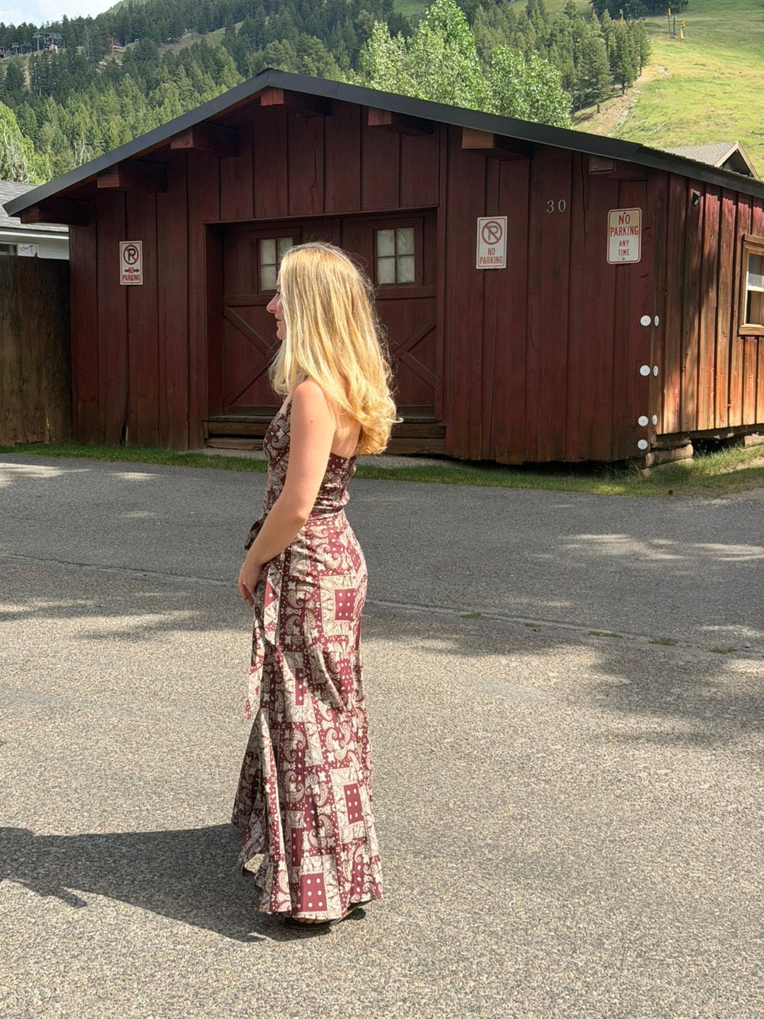 The Burgundy Bandana Wrap Skirt