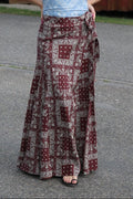 The Burgundy Bandana Wrap Skirt