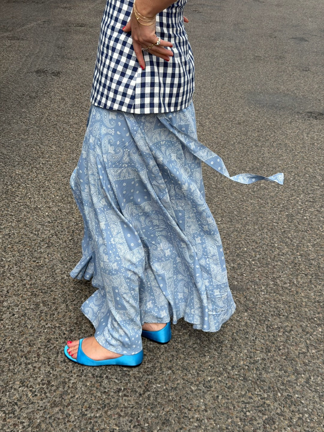 The Blue Bandana Wrap Skirt