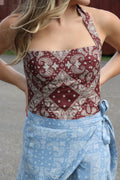 The Burgundy Bandana Halter Top