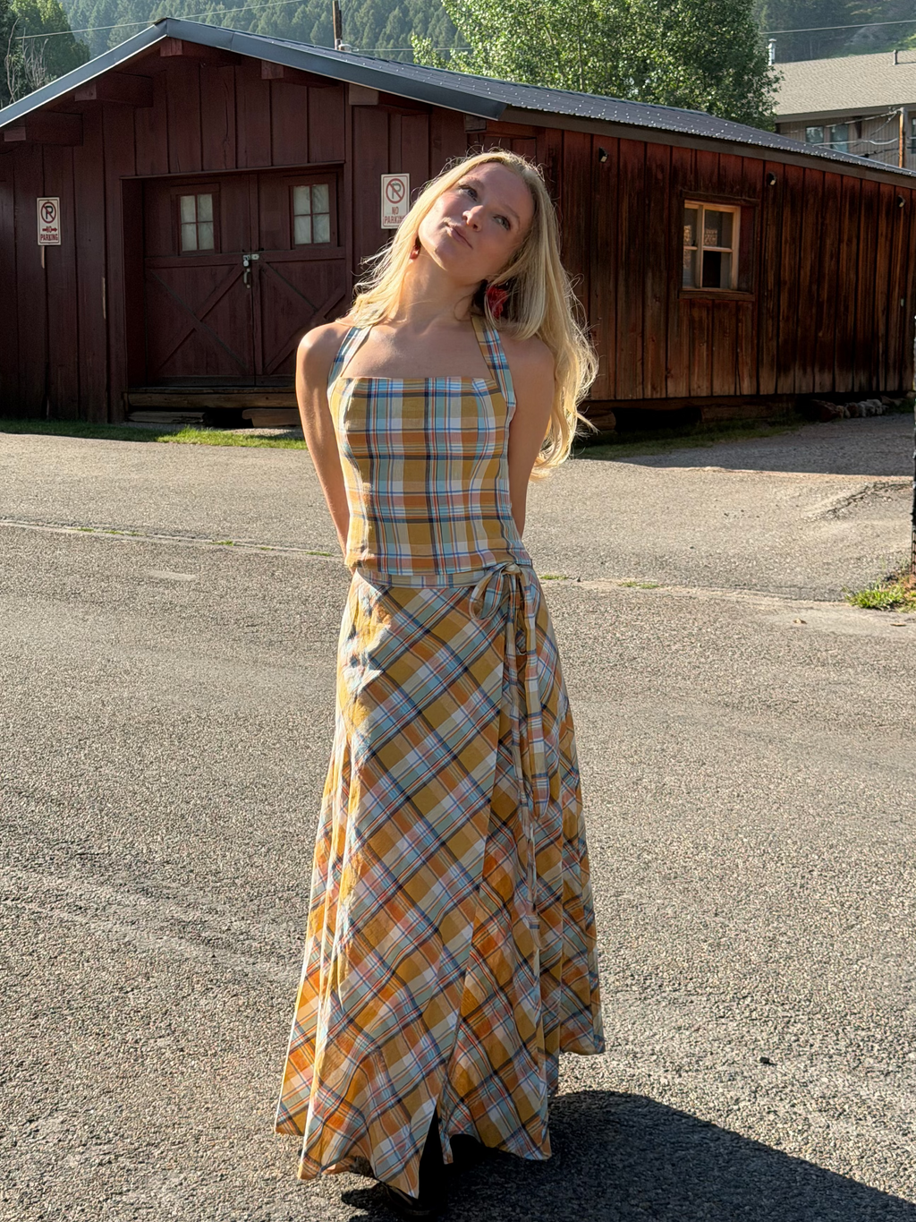 The Yellow Plaid Halter Top
