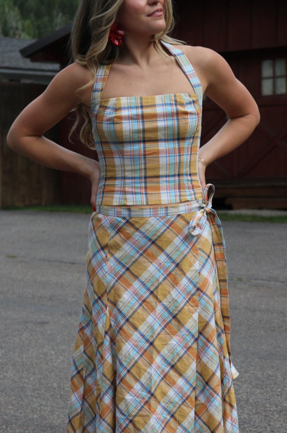 The Yellow Plaid Halter Top