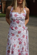 The Pixel Floral Halter Top