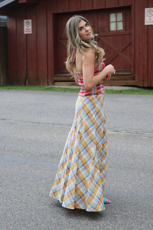 The Red Plaid Halter Top
