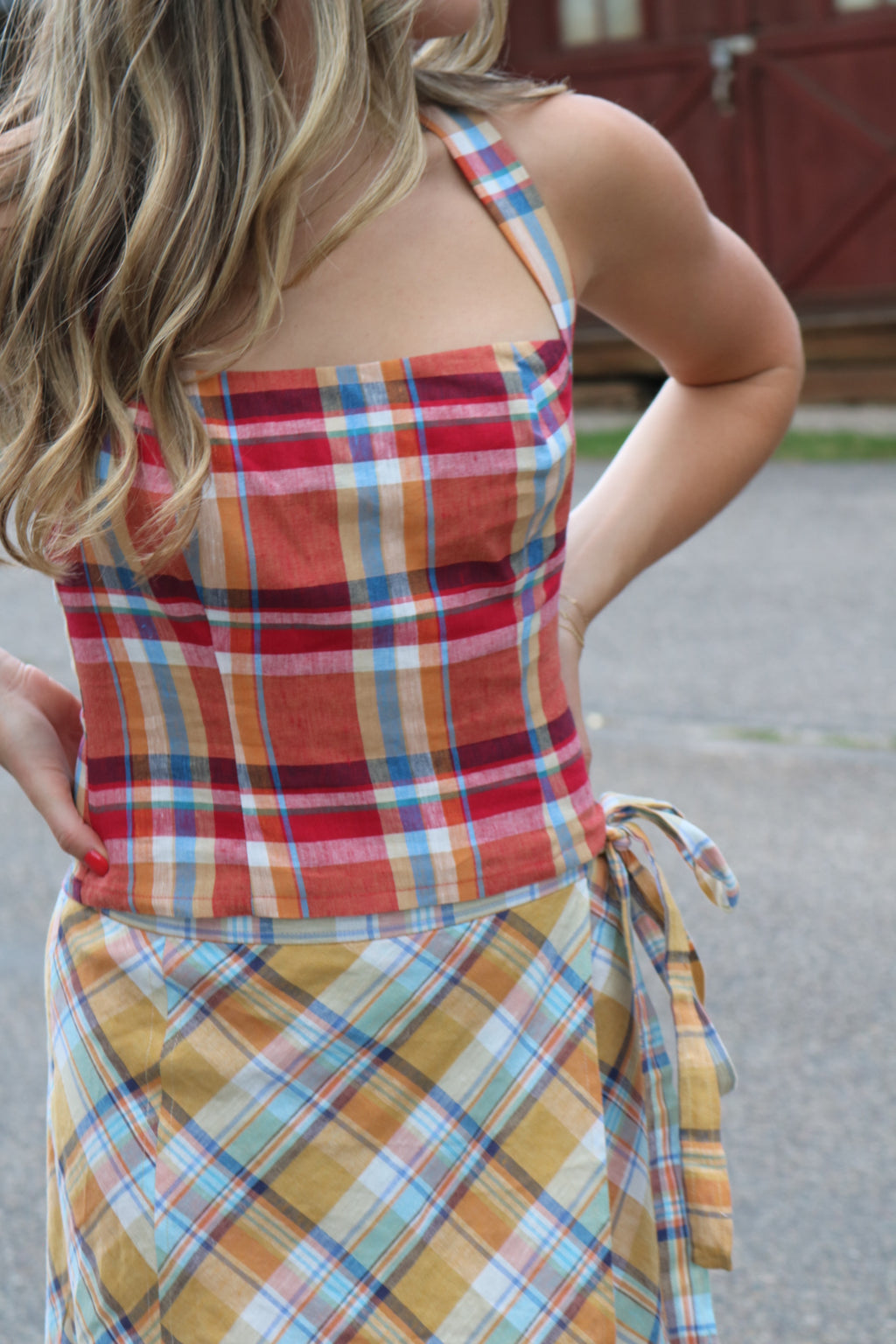 The Red Plaid Halter Top